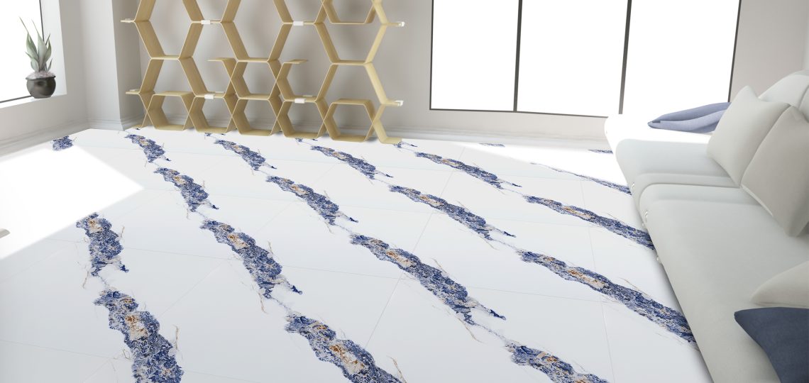 Aplikasi Forte keramik pada interior ruang tamu dengan desain elegan
